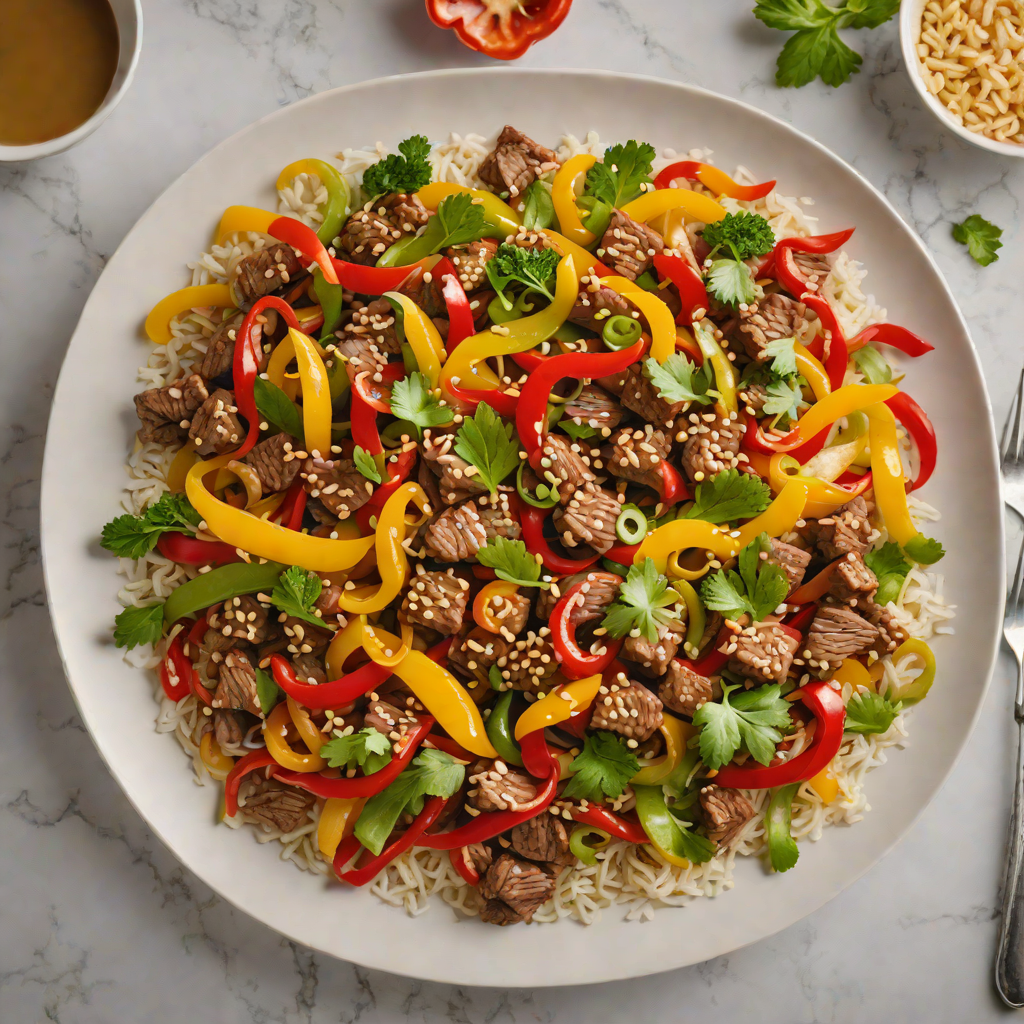 Sautéed Beef Stir-Fry with Bell Peppers and Ginger