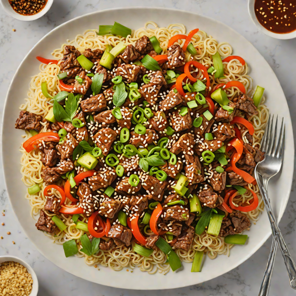 High-Protein Spicy Korean Beef Stir Fry with Sesame and Scallions