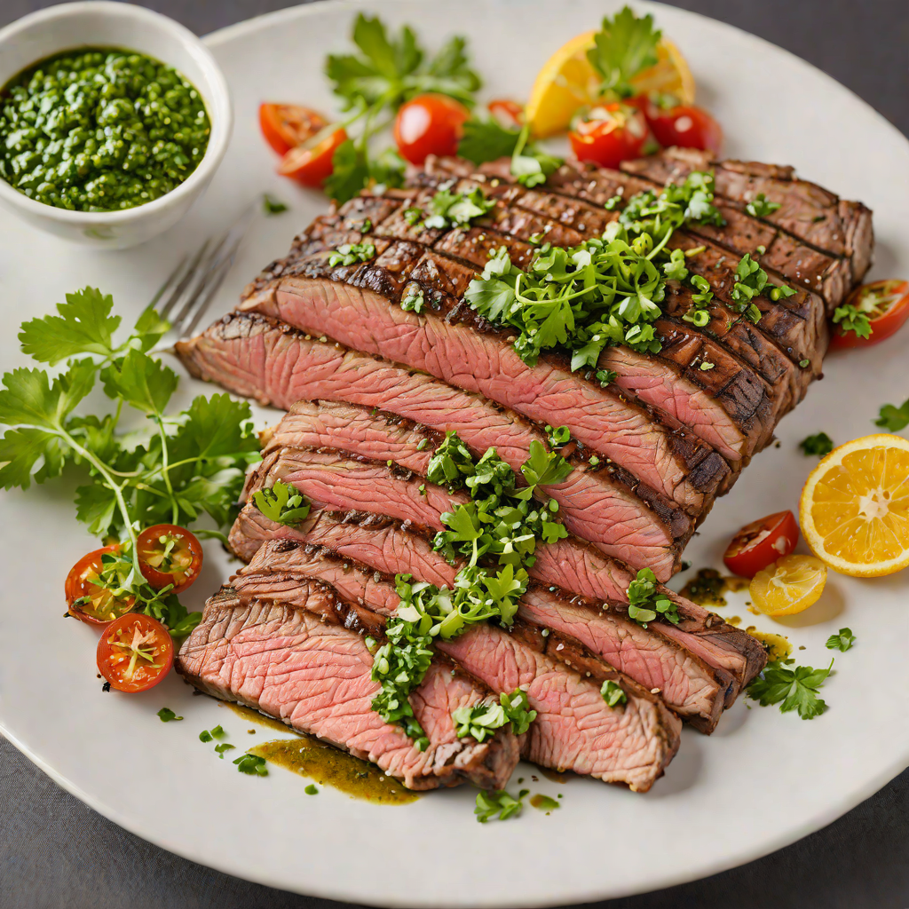 Churrasco-Style Grilled Flank Steak with Garlic Chimichurri