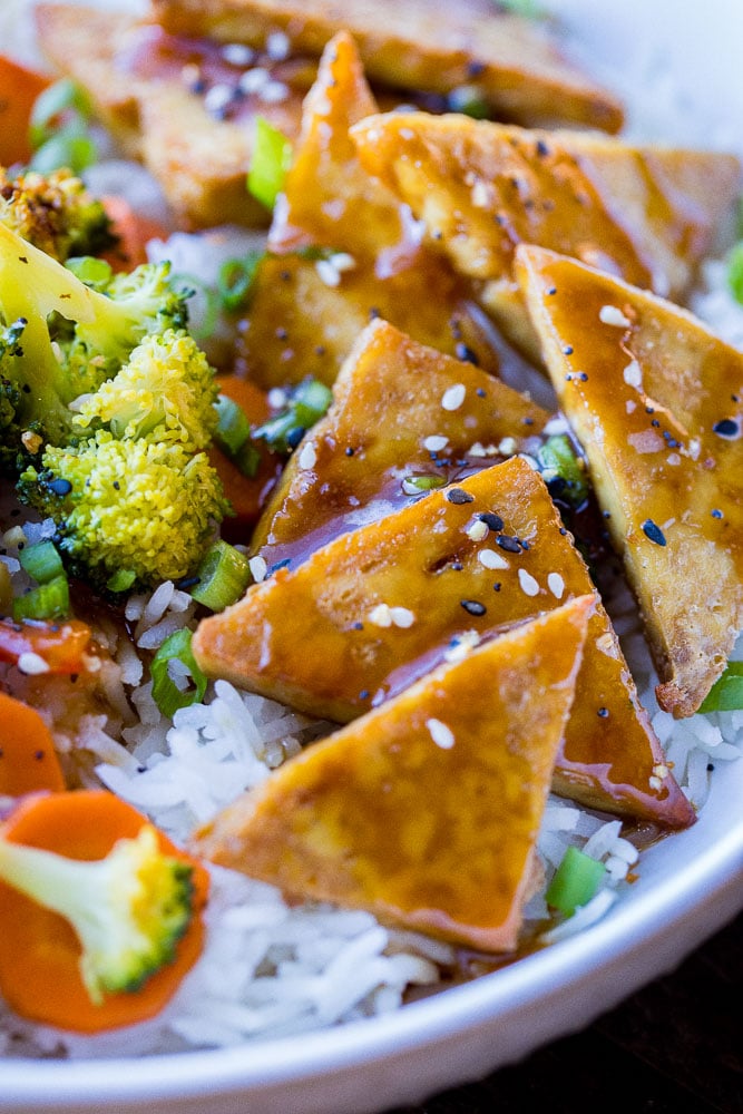 15-Minute Teriyaki Tofu Bowls with Sesame-Ginger Veggies