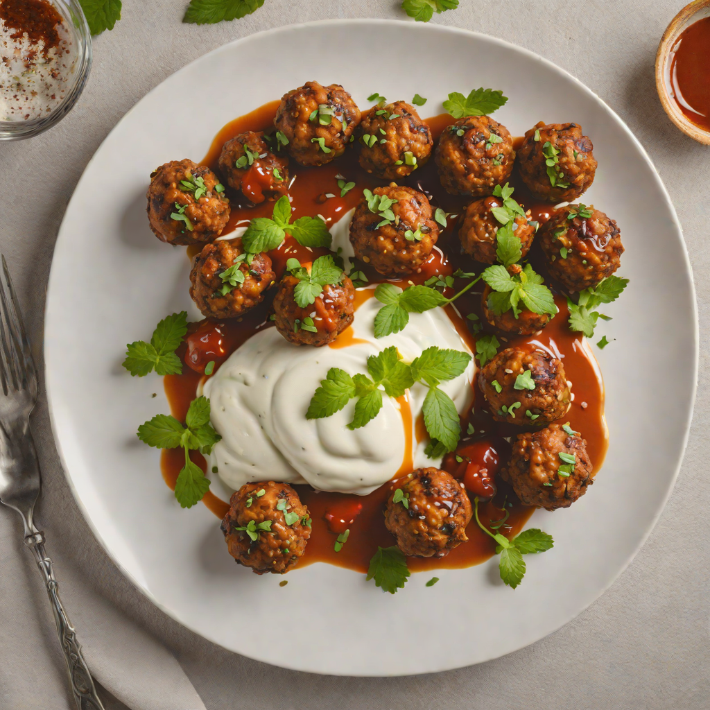 North African Harissa-Spiced Lamb Meatballs with Mint Yogurt