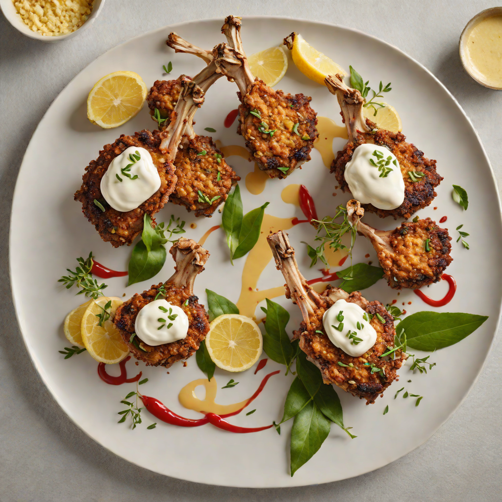 Macadamia-Crusted Lamb Chops with Lemon Myrtle Yogurt