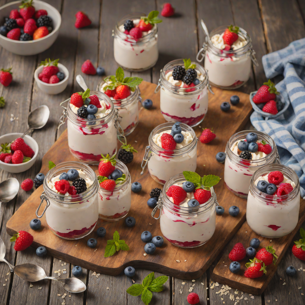 No-Bake Berry Yogurt Cheesecake Jars