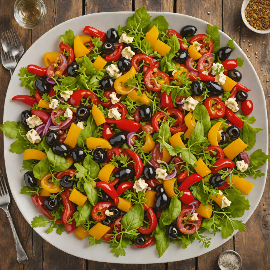 Rustic Italian Antipasto Salad with Roasted Peppers and Olives