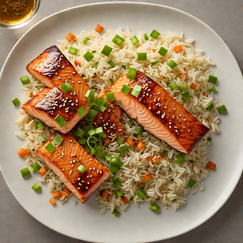 Soy-Glazed Salmon with Ginger and Scallion Rice