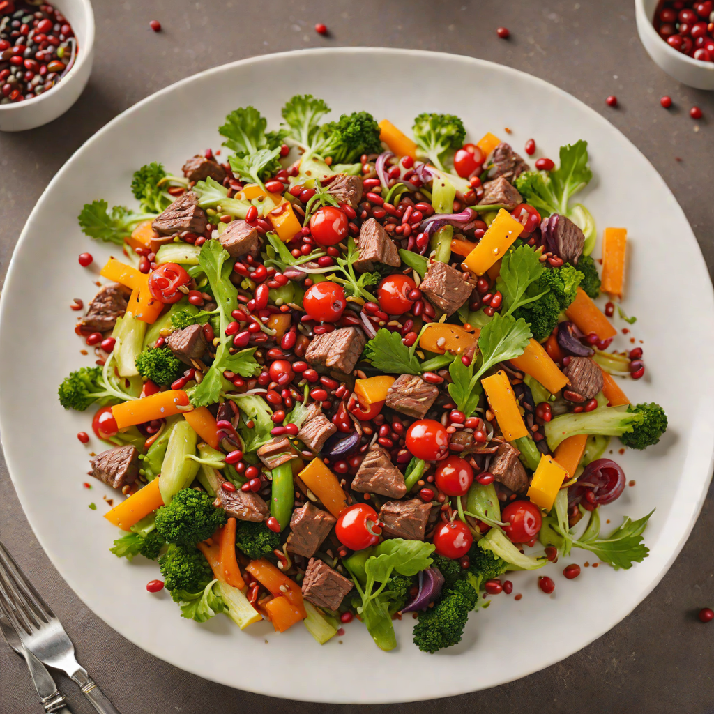 Smoked Kangaroo Stir-Fry with Native Pepperberries and Seasonal Veggies