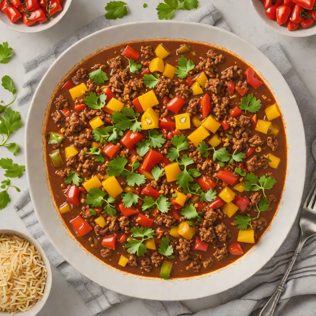 Spiced Low-Carb Chili with Ground Beef and Bell Peppers