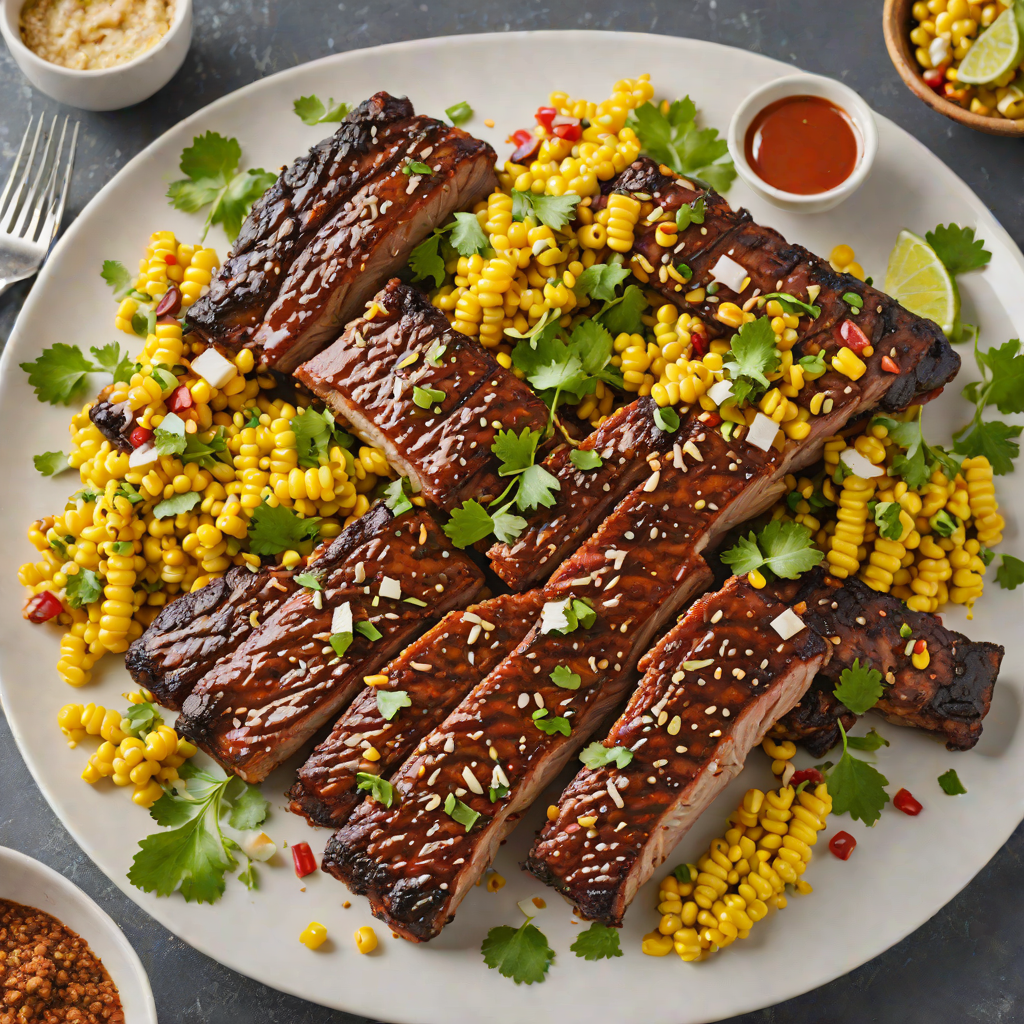 Memphis-Style Dry Rub Ribs with Charred Corn Salad