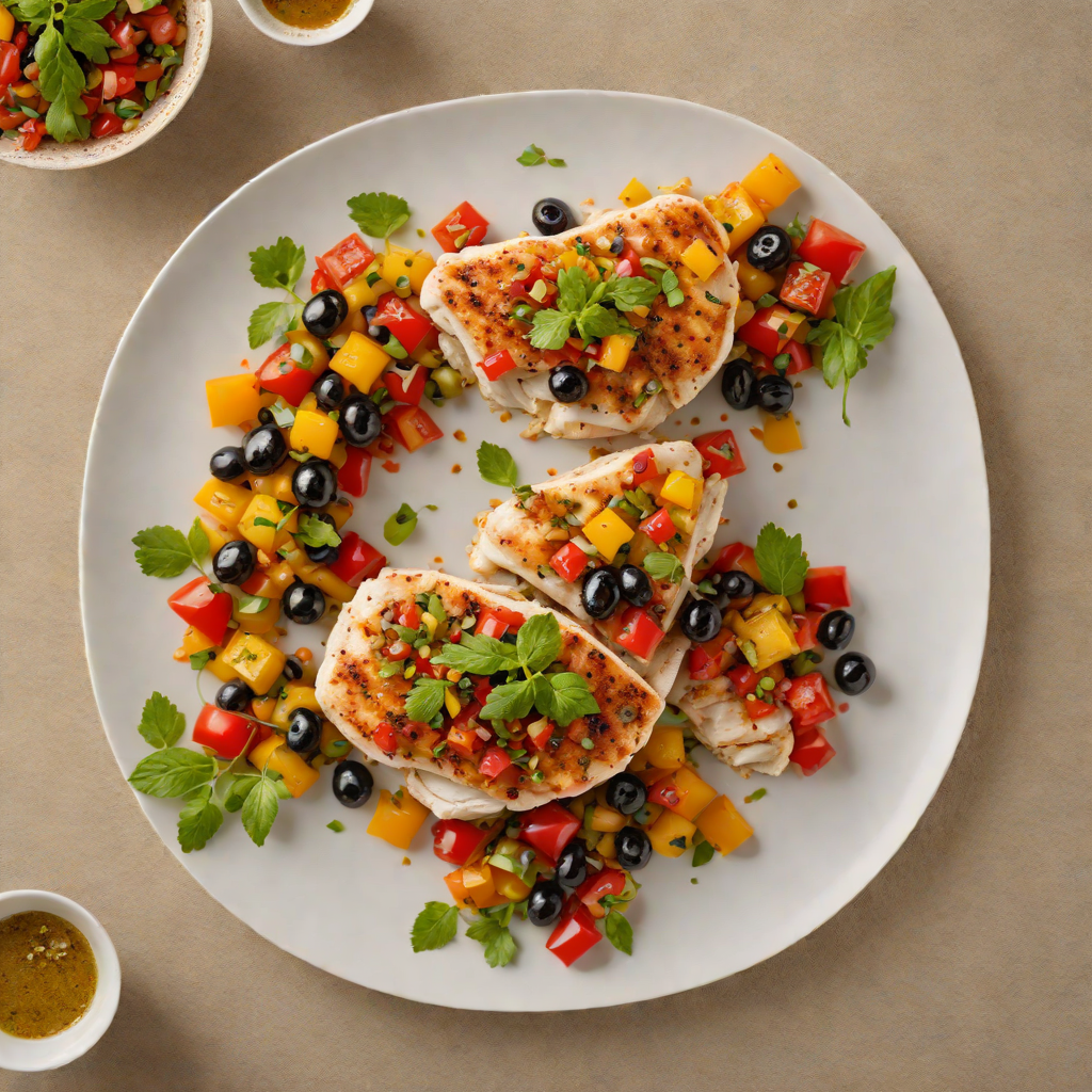 Pan-Seared Chicken with Mediterranean Tomato and Olive Relish