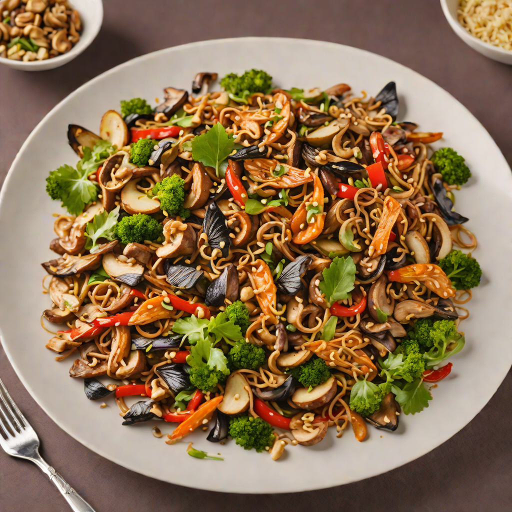 Butterfly-Style Chestnut and Mushroom Stir Fry