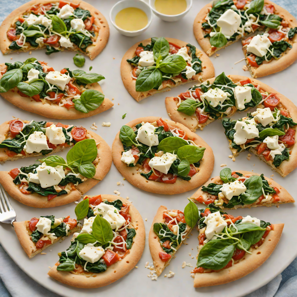 Sheet Pan Whole Wheat Pita Pizzas with Spinach and Mozzarella