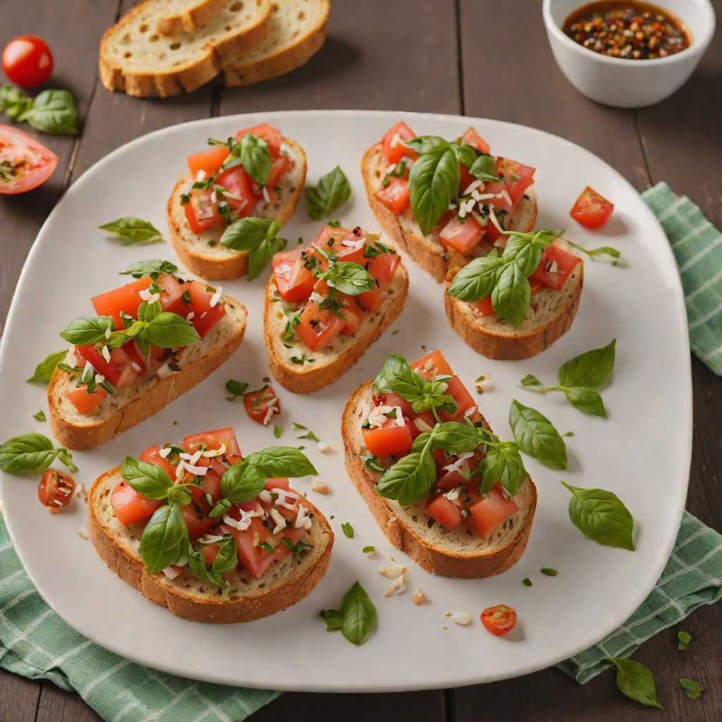 Tomato-Basil Bruschetta with Garlic-Rubbed Grilled Baguette