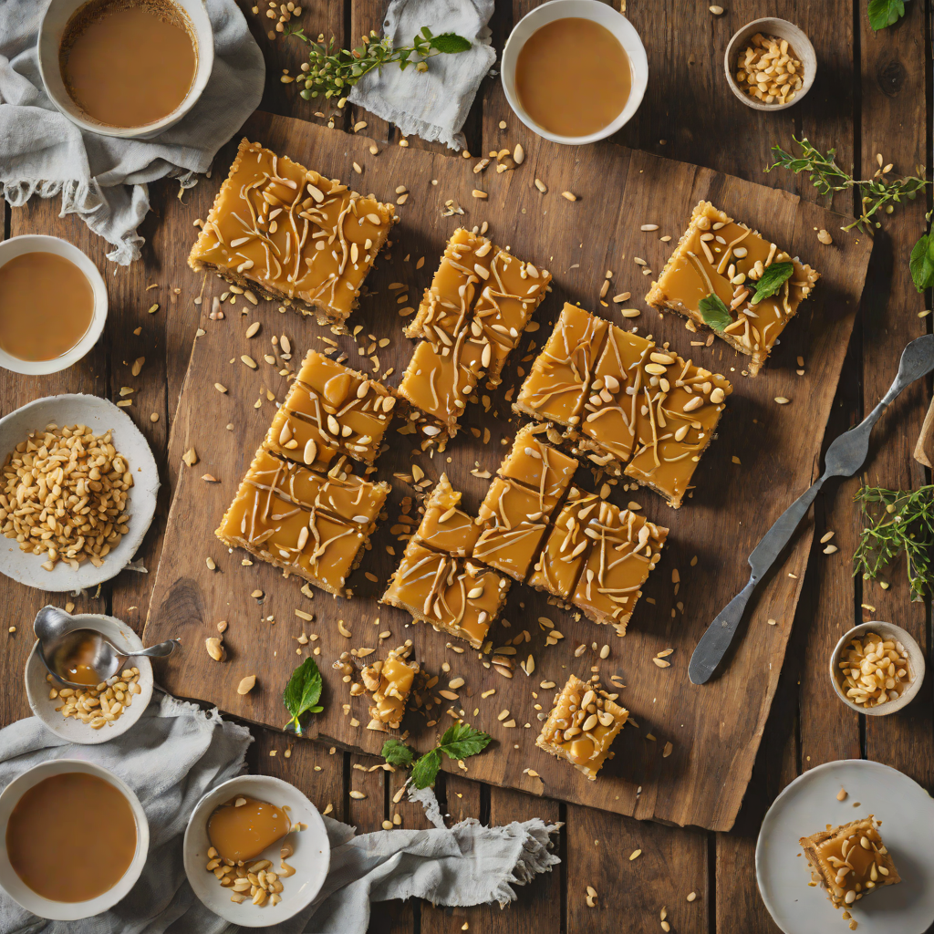 No-Bake Macadamia and Caramel Slice with Wattleseed Crust