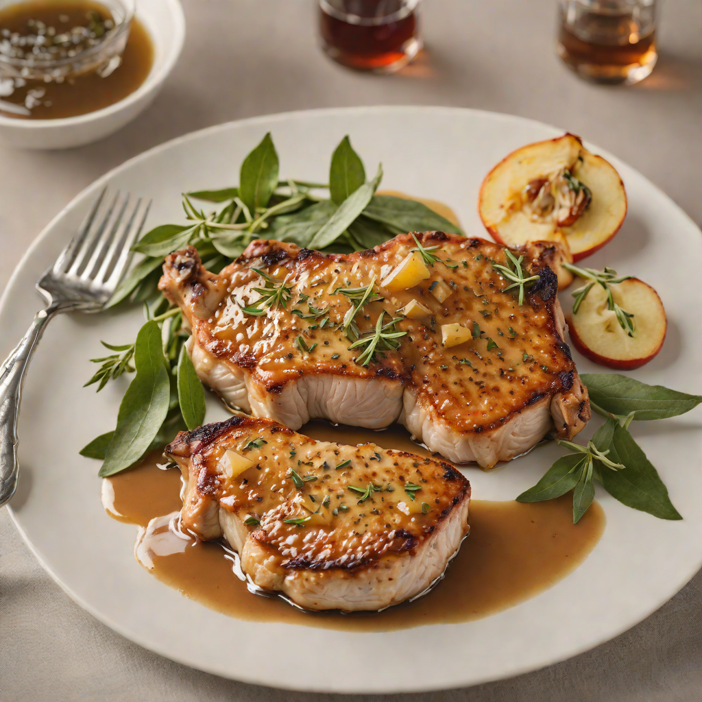 Pan-Roasted Pork Chops with Sage and Apple Cider Reduction