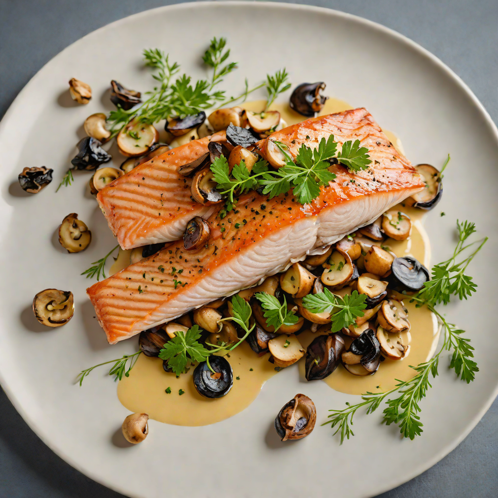 Pan-Seared Trout with Herb Butter and Sautéed Forest Mushrooms