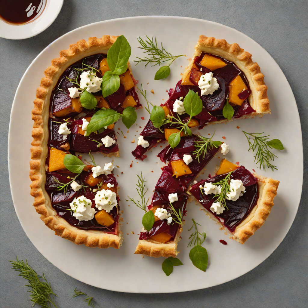 Slow-Roasted Beet and Goat Cheese Tart with Thyme