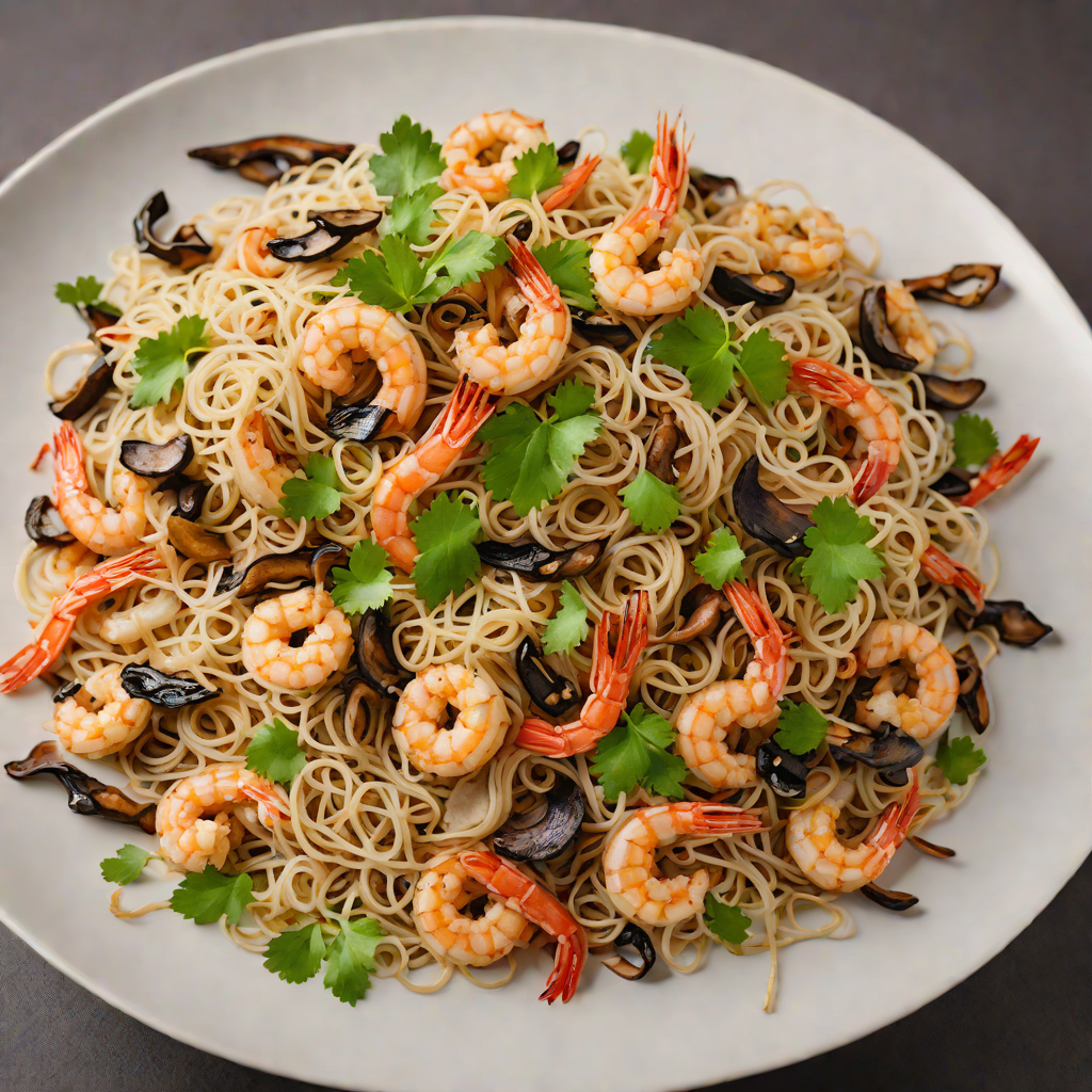 Stir-Fried Glass Noodles with Shrimp and Wood Ear Mushrooms