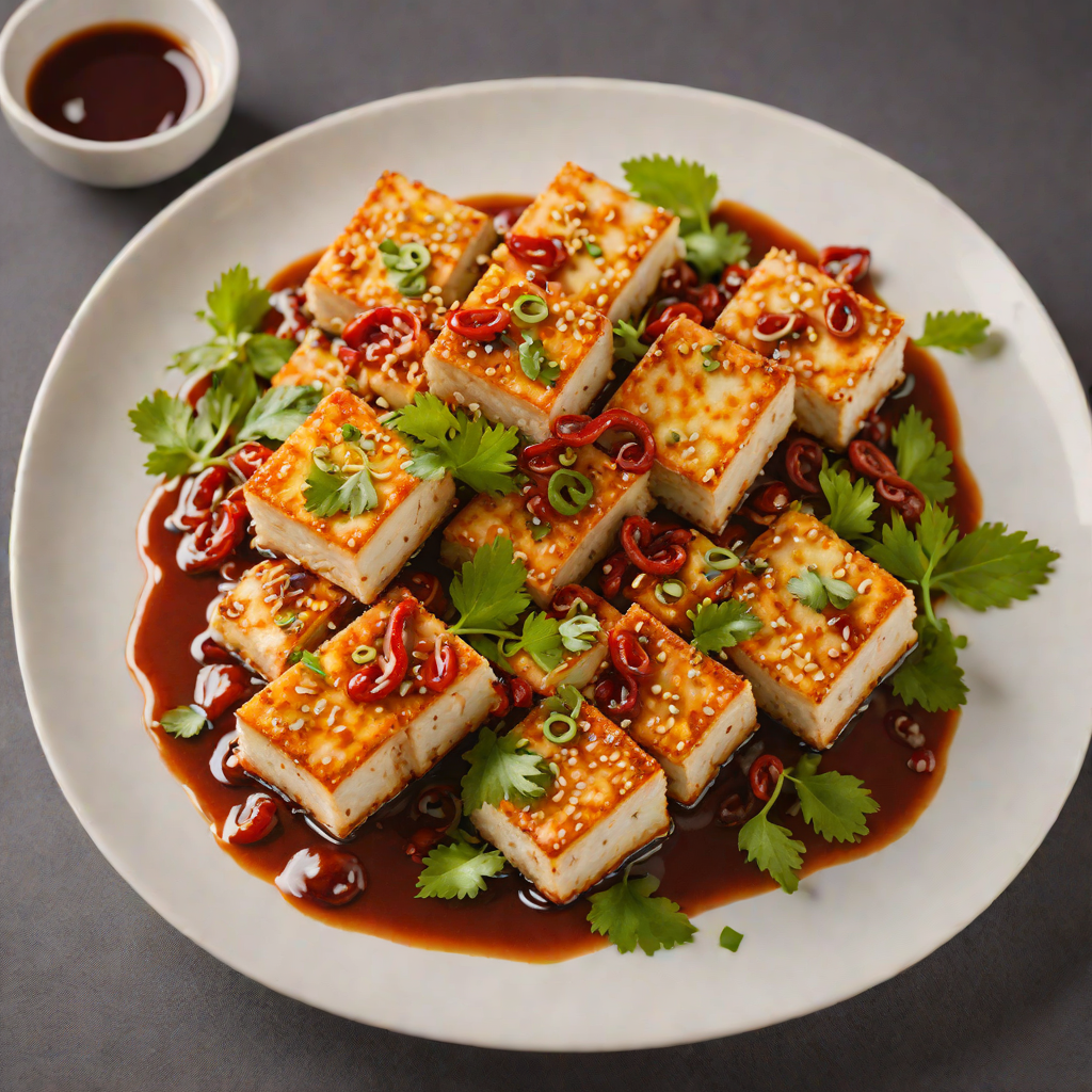 Crispy Pan-Fried Tofu with Spicy Chili Garlic Sauce