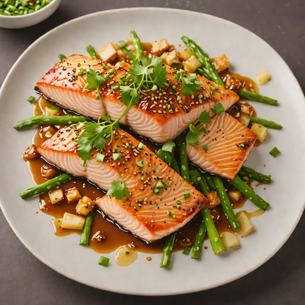 Pan-Roasted Salmon with Ginger Soy Glaze and Scallions
