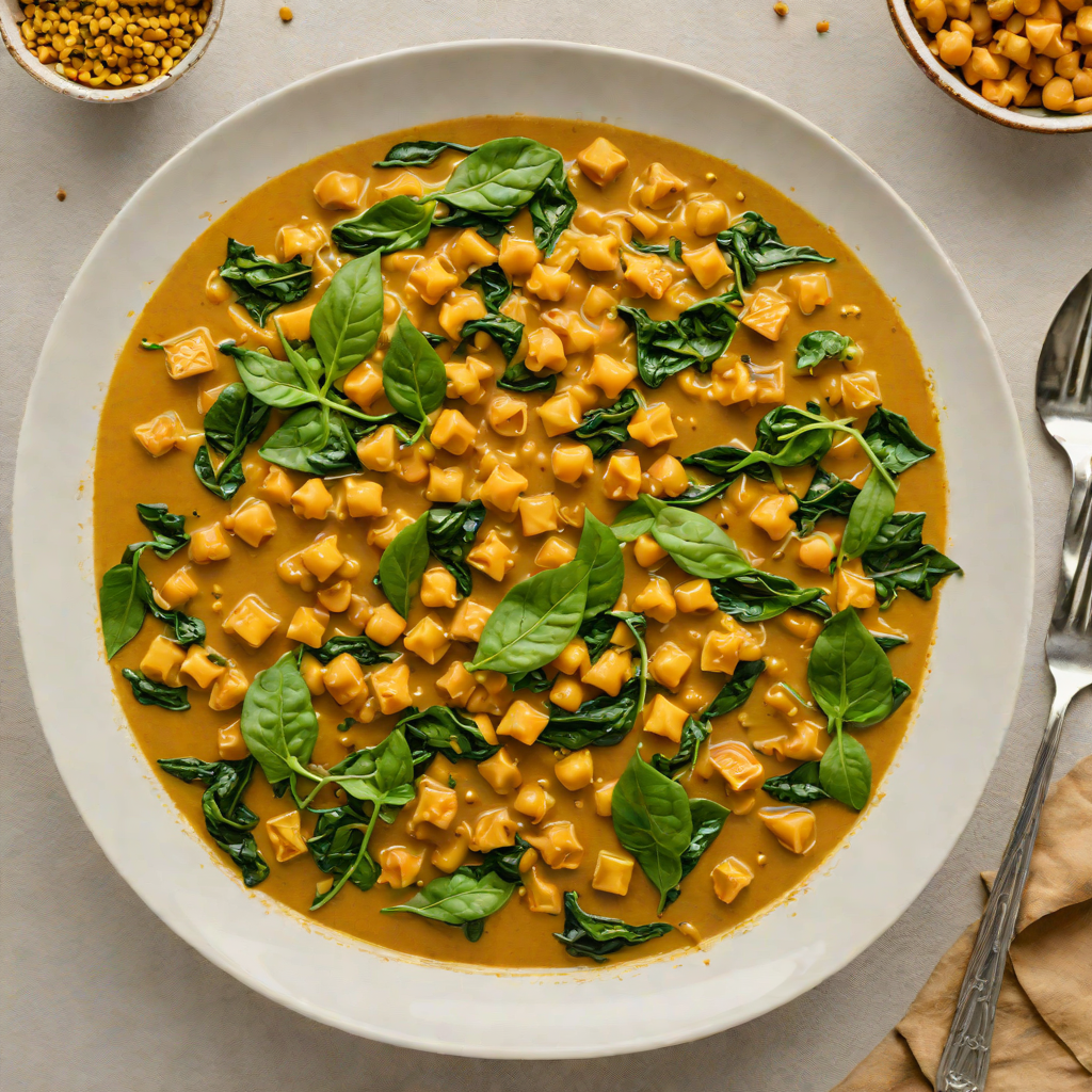 Coconut-Turmeric Vegan Curry with Chickpeas and Spinach