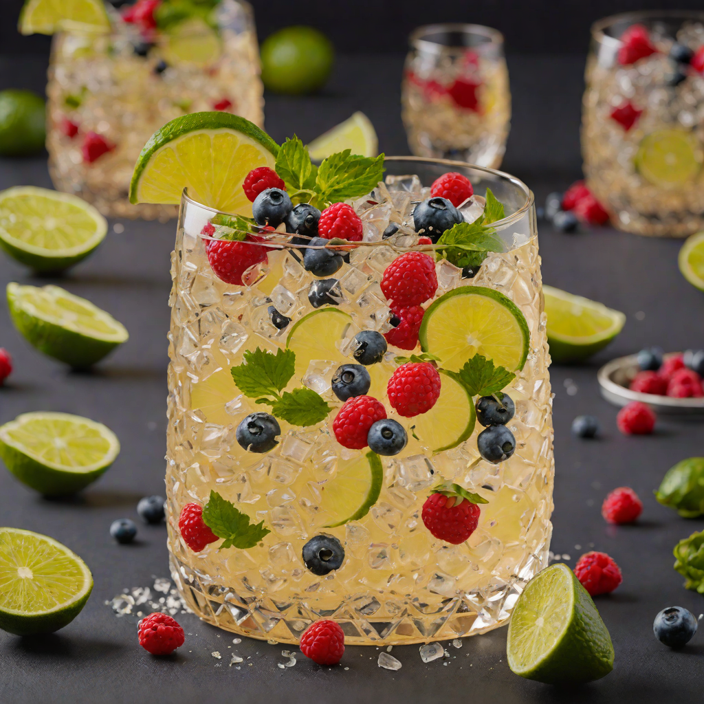 Ginger-Lime Sparkling Punch with Fresh Berries