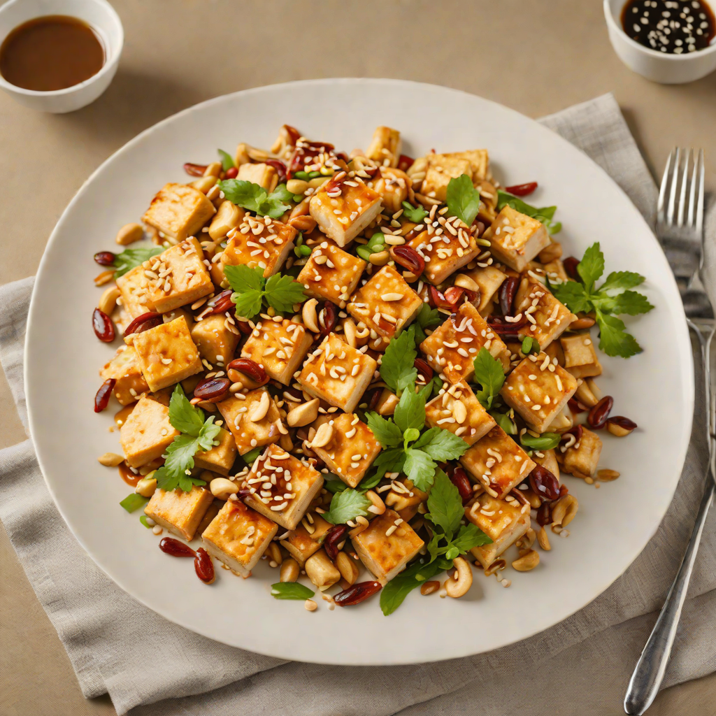 Stir-Fried Tofu with Cashews and Sesame-Ginger Sauce