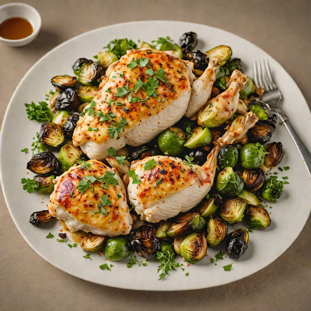 Sautéed Garlic Herb Chicken with Roasted Brussels Sprouts