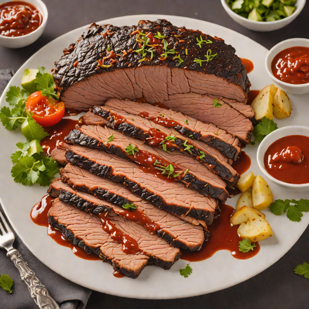 Slow-Smoked Texas-Style Brisket with Latin American Red Sauce