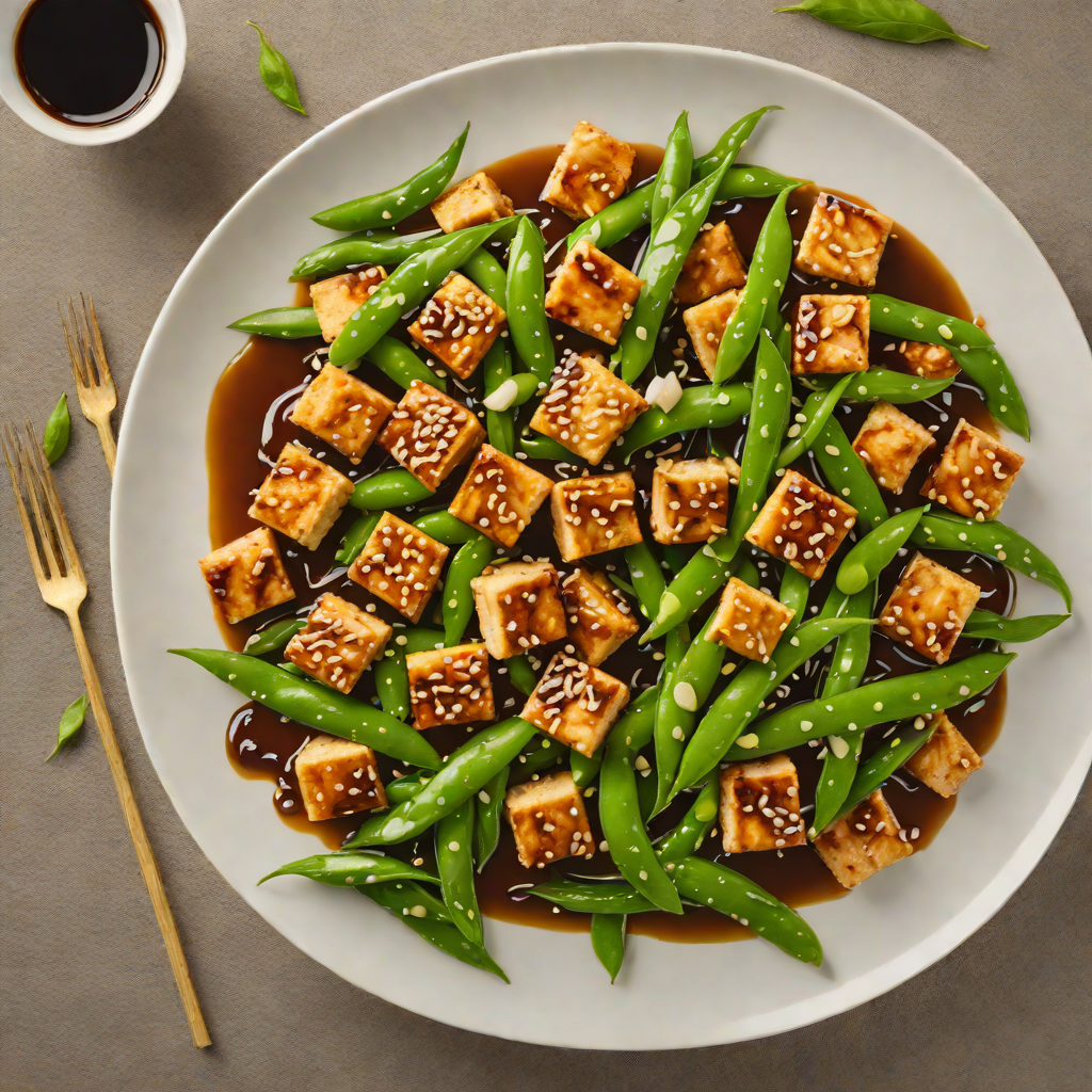 Stir-Fried Tofu and Snow Peas in Ginger-Soy Sauce