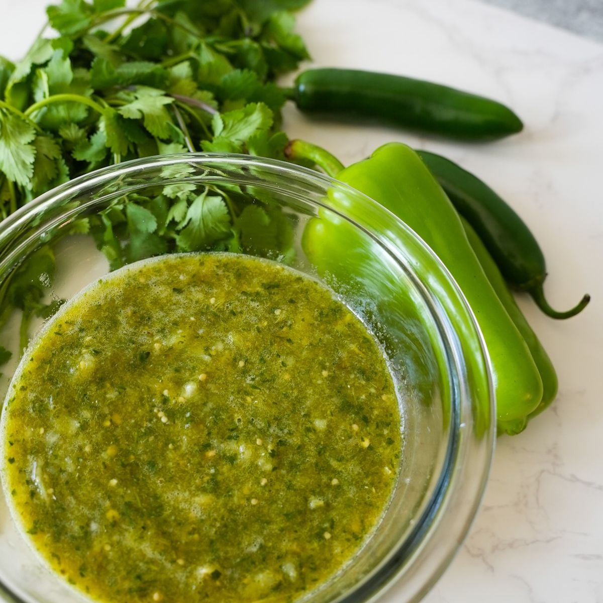 Quick Mexican Salsa Verde with Tomatillos and Cilantro
