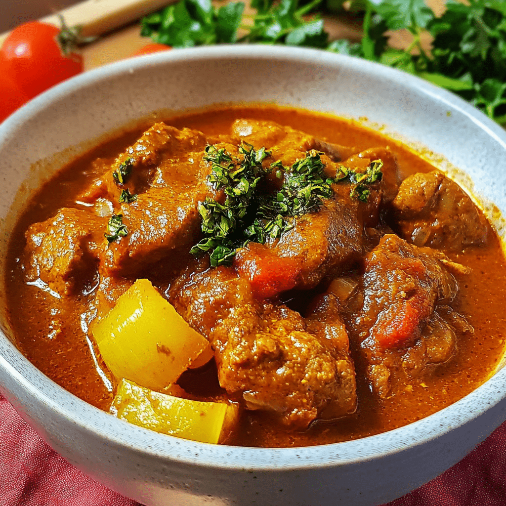 Kenyan-Inspired Tomato and Onion Stew with Beef