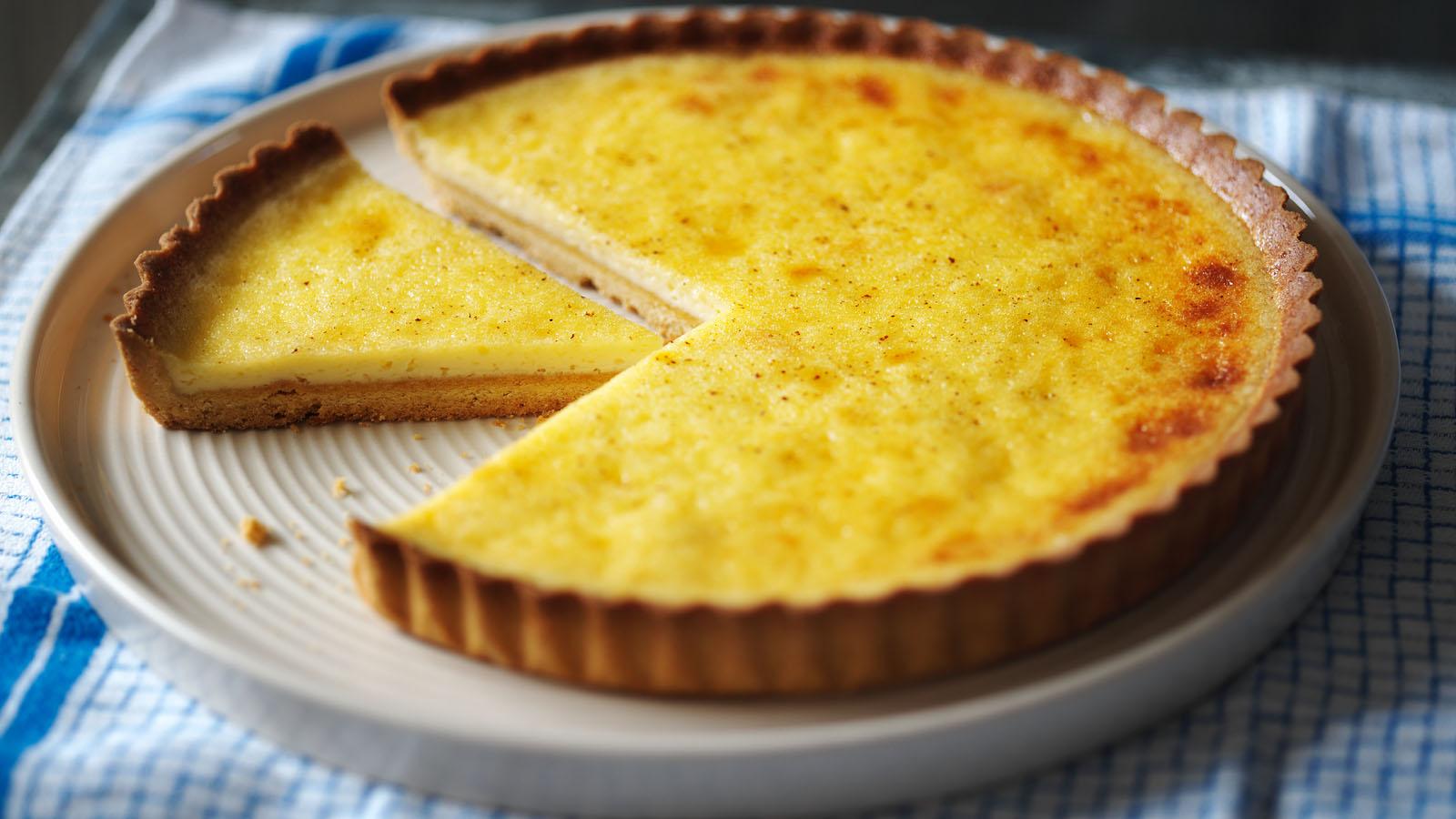 Coffee Custard Tart with Shortcrust Pastry