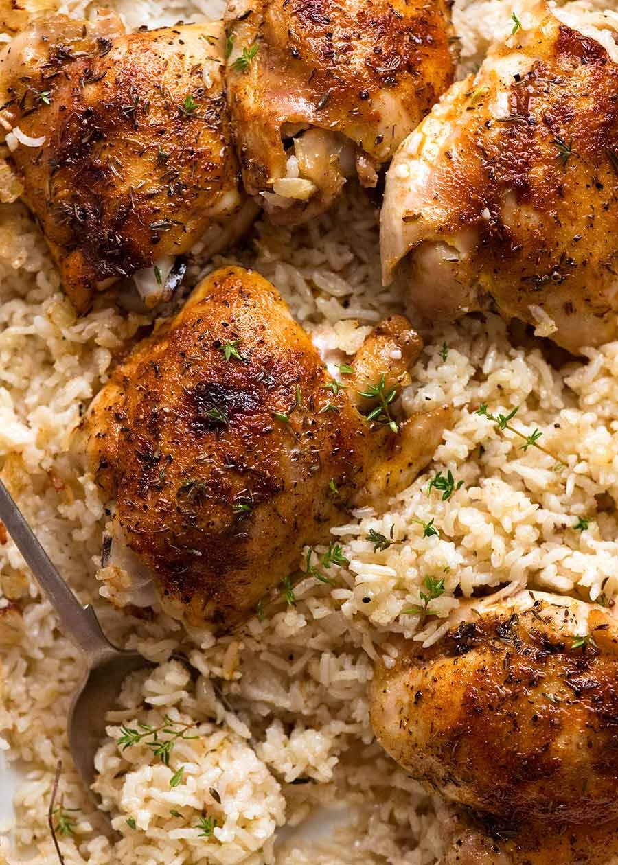 Oven-Baked Baharat Chicken with Aromatic Basmati Rice