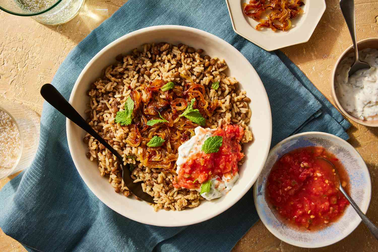 Layered Basmati Rice with Caramelized Onions and Baharat