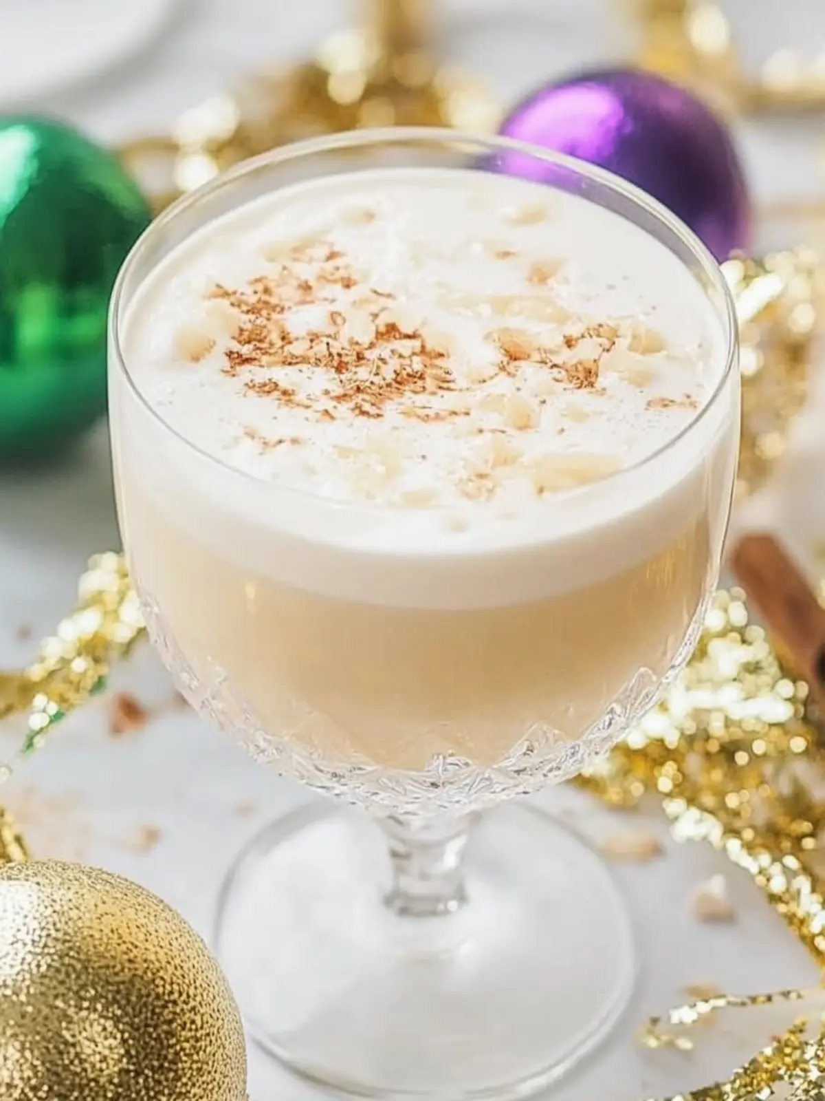 Vanilla Brandy Milk Punch with Powdered Sugar