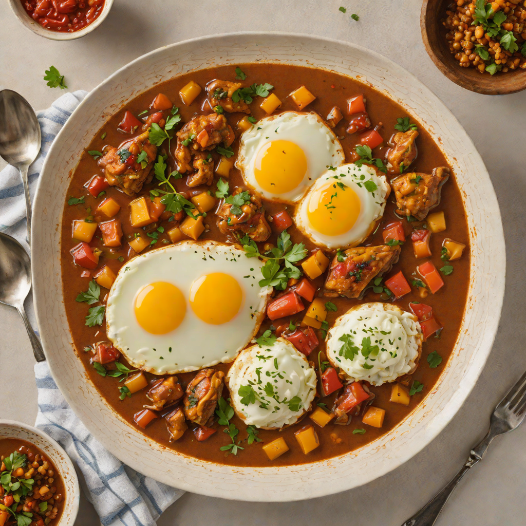 Spiced Ethiopian-Style Chicken and Egg Stew with Tomato and Berbere