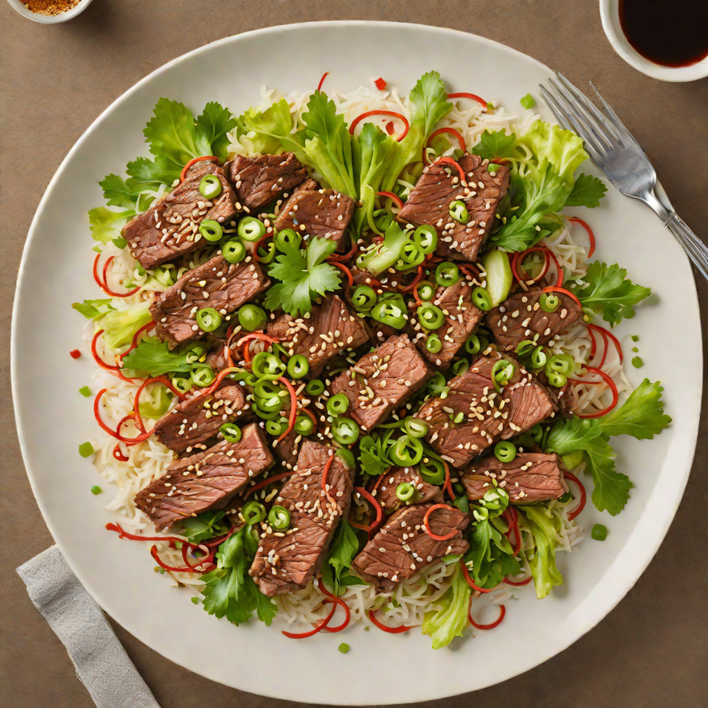 Pan-Seared Korean Bulgogi Beef with Scallion Sesame Salad