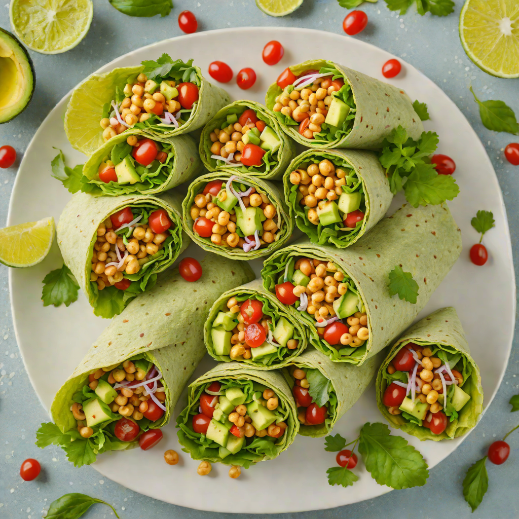 No-Bake Vegan Chickpea Salad Wraps with Avocado Dressing