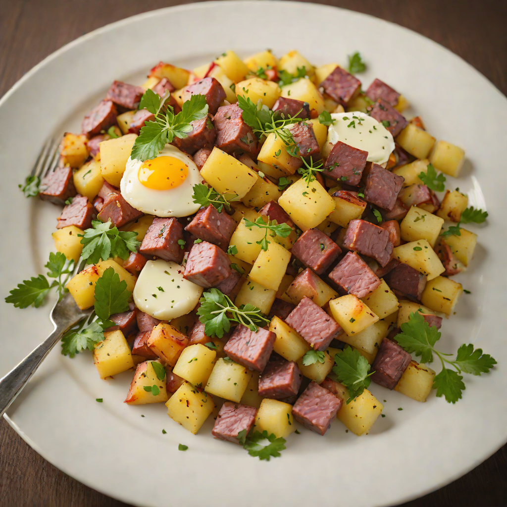 Smoked Reindeer Sausage and Potato Hash