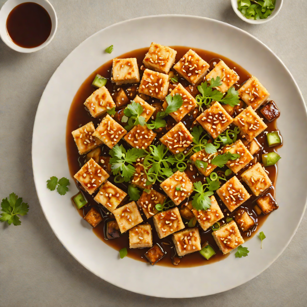 Stir-Fried Tofu with Block-Style Crispy Edges and Garlic Sauce
