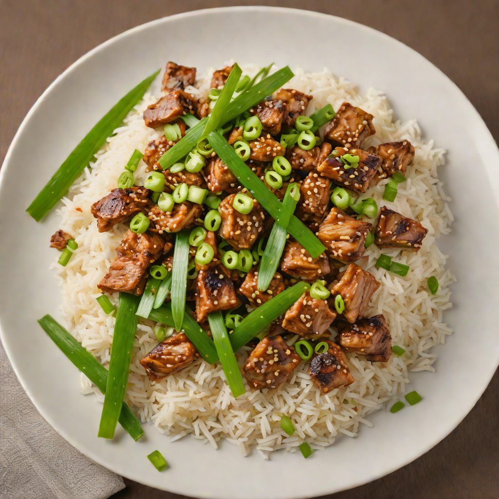 Stir-Fried Lemongrass Pork with Jasmine Rice and Scallions