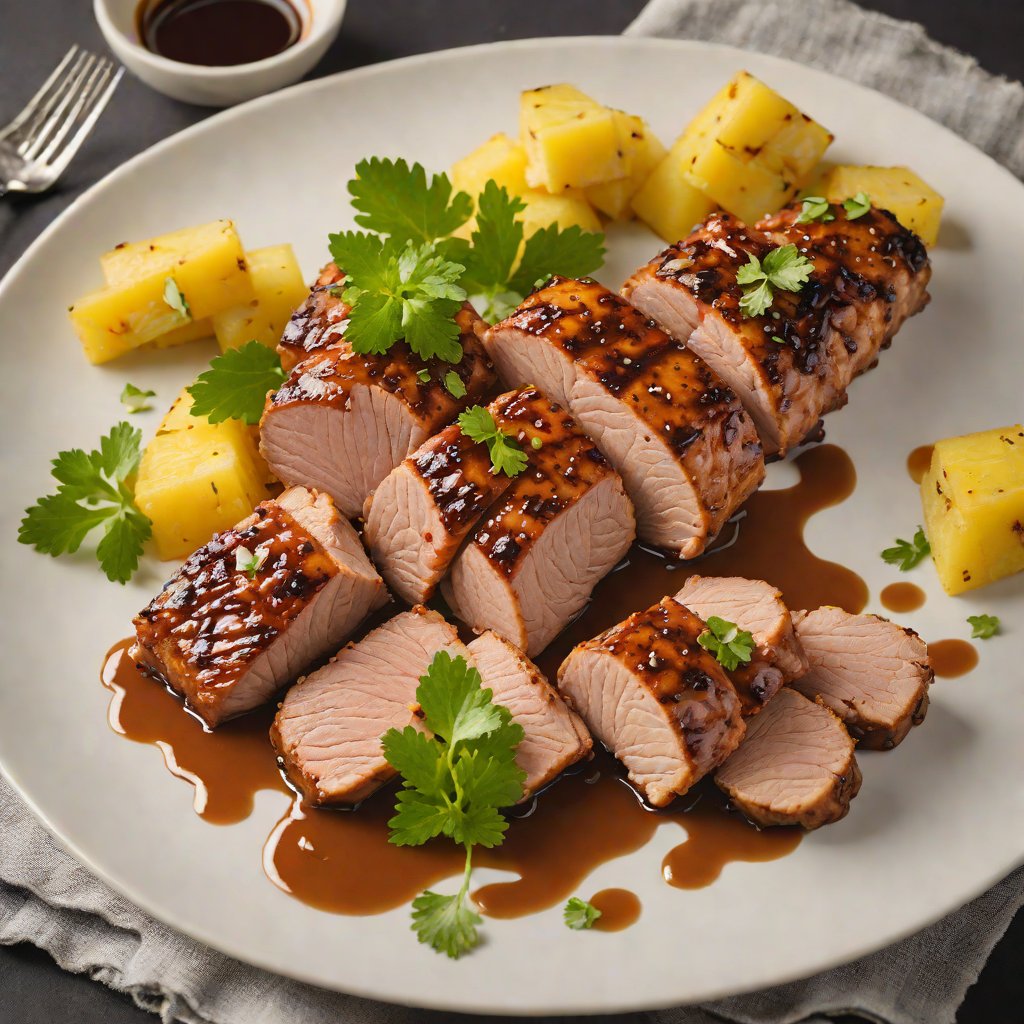 Dark Rum-Spiced Pineapple Glazed Pork Tenderloin