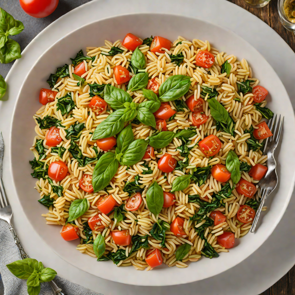 One-Pot Tomato Basil Orzo with Garlic and Spinach