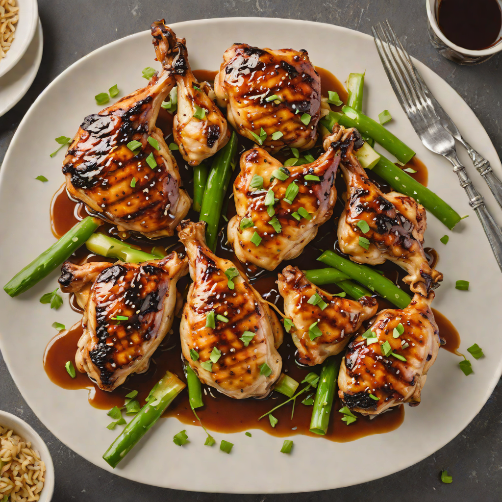 Whiskey-Glazed Grilled Chicken with Charred Scallions