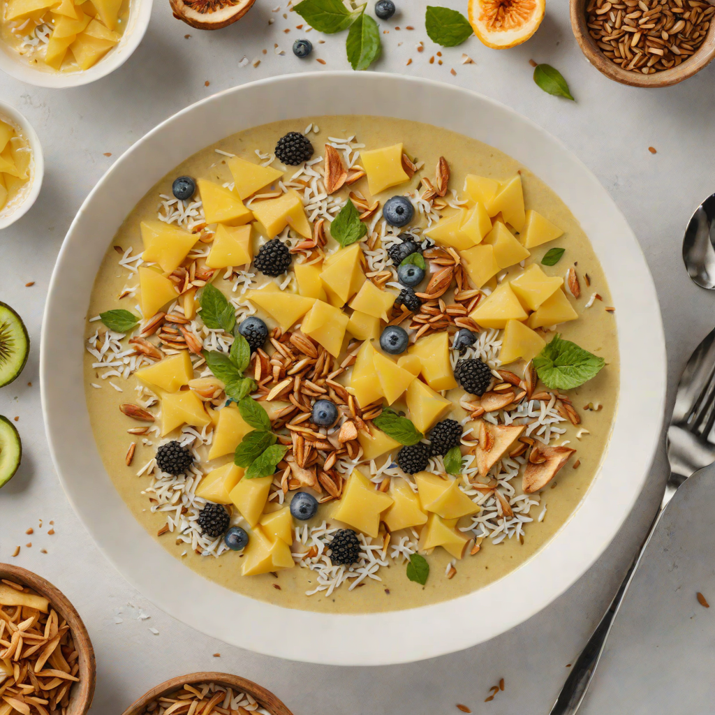 Starfruit and Coconut Smoothie Bowl with Chia Seeds