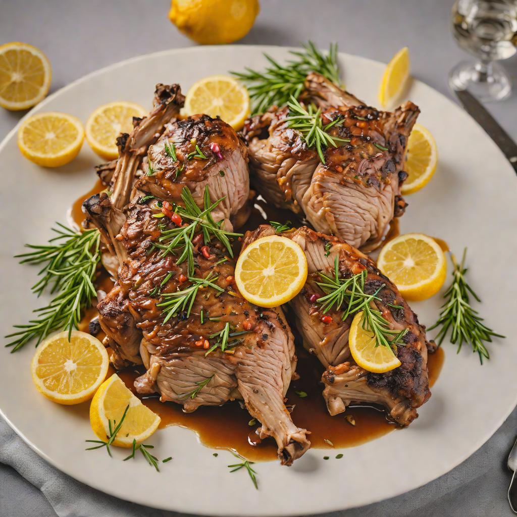 Slow-Roasted Mediterranean Lamb Shoulder with Lemon and Rosemary