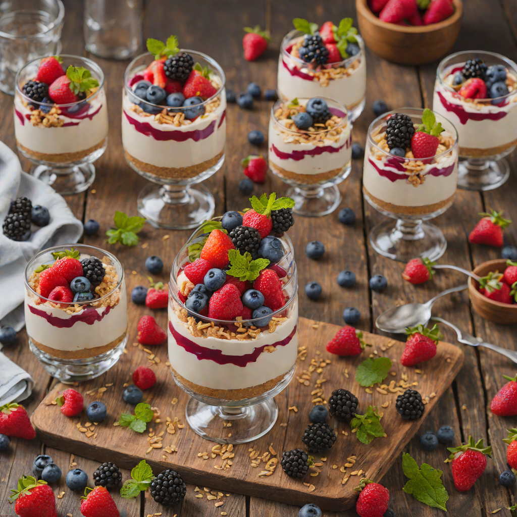 No-Bake Mixed Berry Cheesecake Parfaits with Graham Cracker Crust