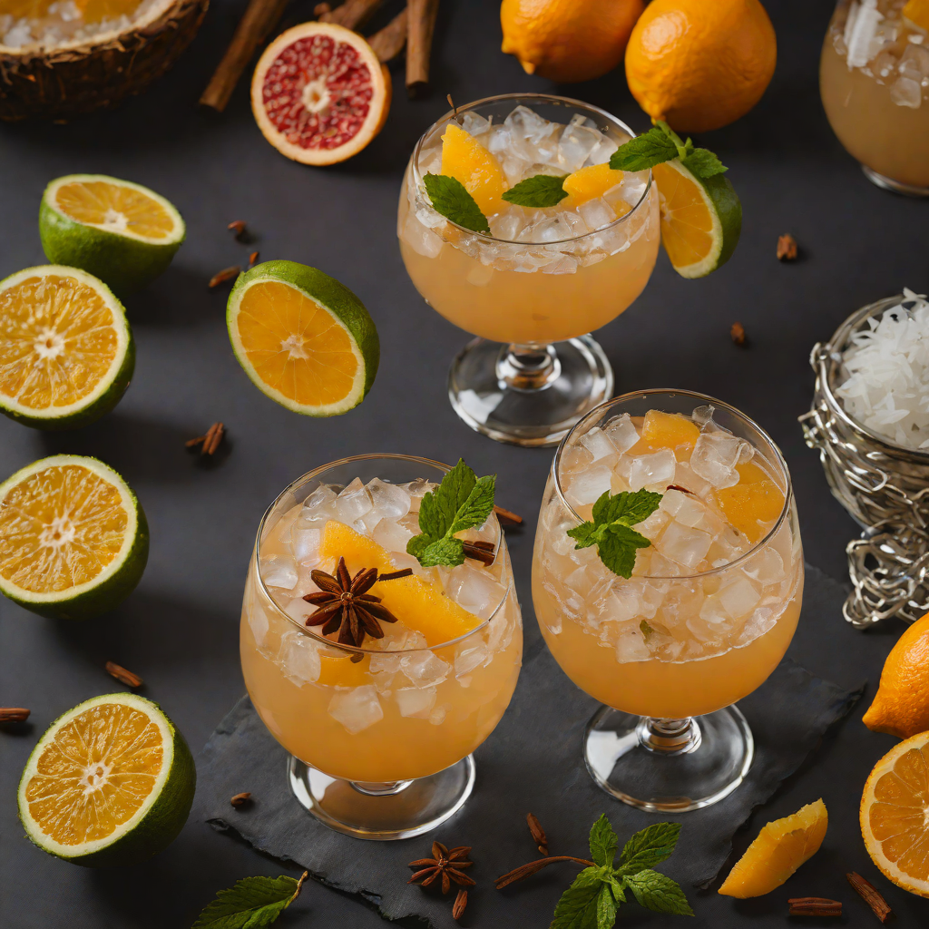 Smoked Coconut Rum Punch with Citrus and Spice