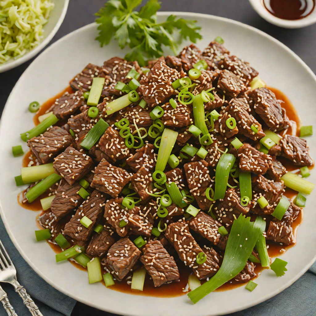 Pan-Seared Korean Bulgogi Beef with Scallions