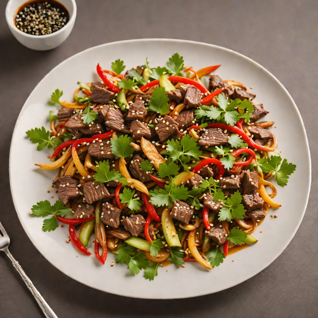 Kangaroo Stir-Fry with Ginger and Finger Lime